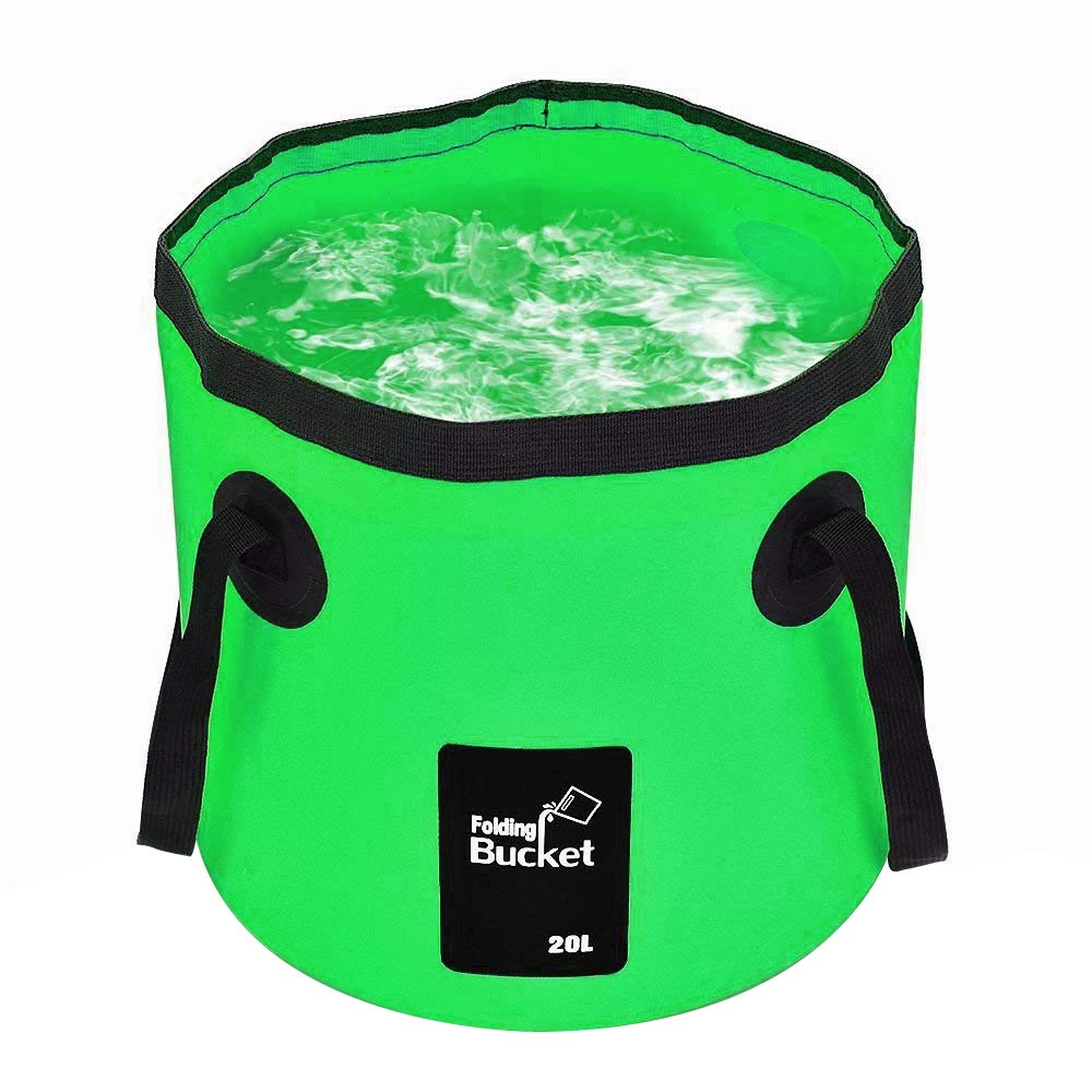 Qtopun Portable Wash Basin With Carrying Pouch Collapsible Water Container for Camping Hiking Fishing Foldable Travel Bucket